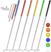 Syhood 6 Pack Golf Putter, Two Ways Right and Left Handed Golf Clubs with 6 Pcs Golf Balls Removable Portable Golf Putter Set Sturdy Golf Clubs Bulk for Men, Women, Teenagers, Kids Indoor Outdoor Use