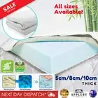 Memory Foam Mattress Topper Queen Size Cool Gel Bamboo Cover Motion Control