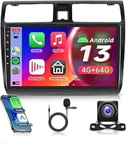 4G+64G Radio Screen for Suzuki Swift 2005 2006 2007 2008 2009 2010 Carplay Android Auto GPS Navigation, Rimoody Android Car Stereo 10.1 inch Touchscreen WiFi BT FM EQ Mirror Link Backup Camera