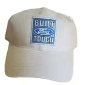 Built Ford Tough logo cap hat Checkered flag sports Adjustable New NWT tan