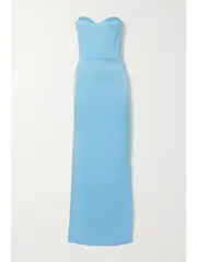 [Alex Perry] Alex Perry - Honore Strapless Satin-crepe Gown - Light blue - UK 12 UK 12 Blue