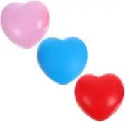 Ipetboom 3Pcs Heart Shaped Stress Balls Soft Finger Exercise Balls for Hand Therapy Valentine Portable Hand Grips Strengthener for Seniors and Athletes