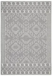 Harlow Grey Tribal Felted Wool Rug