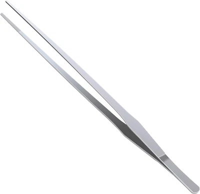Stainless Steel Polished Extra-Long 15 Inch Tongs Tweezers with Precision Serrat
