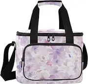 Abstract Watercolor Flower Lilac Purple Light Pink Large Capacity Insulated Cooler Tote Bag Keeps Food Hot or Cold Thermal Insulation Collapsible Soft Cooler for Beach Travel Picnics