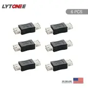 6PCS USB 2.0 Type A Female to A Female Coupler Adapter Connector USB Extend Jack