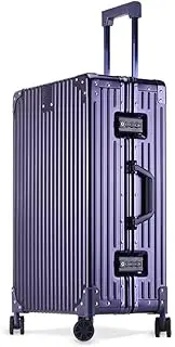 [ANNI RIEL] All Aluminum Magnesium Alloy Hardside Luggage 29 inch, Large Zipperless Luggage Metal Hardshell Suitcases with Spinner Wheels, Fashion Metal Rolling Trunk Luggage Case for Travel, Business,