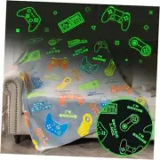 Glow in The Dark Gamer Gaming Blanket Gifts Toys for Kids Boys 1-14 Years Gray