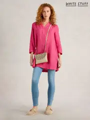 White Stuff Pink Blake 100% Linen Tunic (H12062) | $173