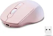 Yadojingcn Wireless Gradient Color Rechargable Mouse ，Slim Silent Dual-Mode 2.4G+BT Portable Office Mouse， with USB Receiver, 3 Adjustable Levels for Notebook, PC, Computer, MacBook (Gradient Pink)