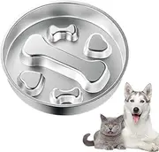 Slow Feeder Dog Bowls, Stainless Steel Anti Choking Food Dish, Interactive Feeding Container with Bloat Stop Design, Suitable for Small Large Breed Dogs, Durable Non-Tip Pet Bowl
