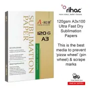 A3 Sublimation Paper by A-SUB - 120g 100 Sheets for Epson EcoTank Cricut + More