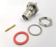 2pcs RF Connector BNC Female Crimp Bulkhead Rear Mount LMR 100 Teflon Insulation