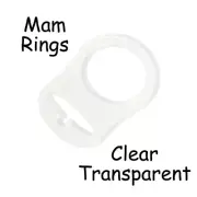 5 Clear Silicone Nuk Button MAM Ring Dummy / Pacifier Holder Clip Adapter
