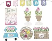 BESTOYARD Flower Tiered Tray Decor Home Decor Wooden Sign Rustic Farmhouse Set of 1