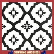 Floor Pops Comet Peel & Stick Tiles Floor Decal, Black -AU
