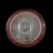 Indiana Glass Ruby Flash Band Crystal Diamond Point Divided Dish Serving Platter