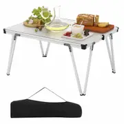 Costway Aluminum Table Picnic Folding Table Light Weight Dining Set w/Waterproof Desktop Silver