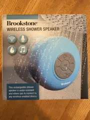 Brookstone Wireless Shower Speaker. Brand New. Blue. Water Resistant.