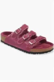 Birkenstock Women's Florida Fresh Genuine Shearling Slide Sandal $102.99-$112.99
