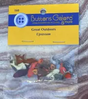 Buttons Galore Unique "Upstream" 15 Plastic Fish Embellishments Buttons Crafts