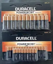 48 Duracell Power Boost Batteries 24 AA and 24 AAA March 2035 Exp. NEW