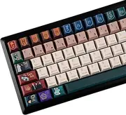 YMDK 127 Magic Academy Theme Keycaps, Retro Creative Keycap, Thick PBT Dye Sub, Cherry Profile, Custom Key Cap for MX Mechanical Keyboards