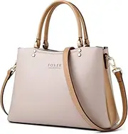[FOXER] Women Leather Handbag Purse Top Handle Crossbody Shoulder Bag Lady Cowhide Mini Tote Bags