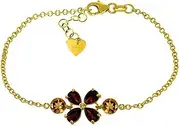 [Galaxy Gold GG] Galaxy Gold 3.15 Carat 14K Solid Gold Bracelet Garnet Citrine