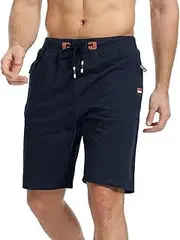 [Rayson] Men's Summer Shorts Elastic Waist Sporty Casual Work Shorts with Pockets and Drawstring Short