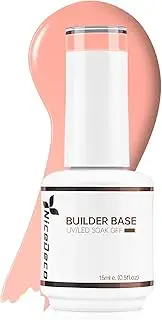 Nicedeco Builder Nail Gel 15ML 8 in 1 Builder Base Gel Clear Gel Nail Polish Strengthener Gel Hard Gel Builder Extension Nail Gel for Nail Art Design-017 Cruelty-free & Vegan