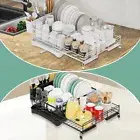 Expandable Dish Bowl Drying Rack Cutlery Holder Drainer Tray Kitchen Organizer