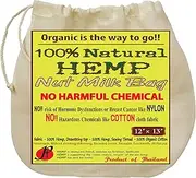 P&F Hemp Nut Milk Bag Reusable | All Natural | No More Microplastic and Toxic Chemicals | Better Than Cotton | Super Healthy Strainer for Making Yogurt/Ghee/Rice | Almond Cloth Filter | 13 X 12-Inches