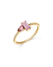 Moon & Meadow Toi Et Moi 14K Yellow Gold Pink Tourmaline & Pink Topaz Ring