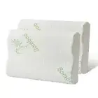 Up to 2 Pack 55X35cm Luxury Bamboo Memory Foam Fabric Fibre Cover Contour Pillow