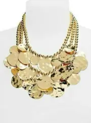 Cara NY Multi Strand Gold Statement Bib Necklace $89 #82