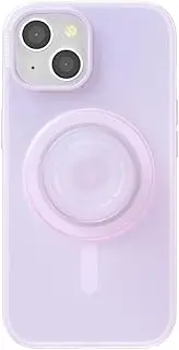 PopSockets iPhone 15 Case with Round Phone Grip Compatible with MagSafe, Phone Case for iPhone 15, Wireless Charging Compatible - Opalescent Clear