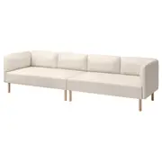 LILLEHEM 4-seat modular sofa, Vissle/beige wood