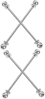 [WOFASHPURET] 2sets Collar Bar Pins for Men Tie Bars Collar Stays for Formal Events Easy to Use 2pcs*2