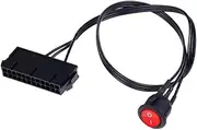 xuefu 50cm Cable Copper Tin Wire 24-Pin Female ATX PSU PC Power Supply Tester Start Up Jumper with ON/Off Switch