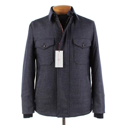Luciano Barbera NWT Wool Blend Overshirt / Jacket Size 48 (S US) In Blue