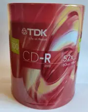 TDK Blank Recordable CD-R 100 Pack 700MB 80Min 52x Speed New Sealed
