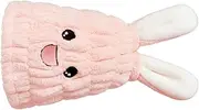 NULYLU Cute Rabbit Ear Absorbent Hair Drying Hat for Comfortable Towel Hair Wrap for Quick Drying Towel Cap for Daily Use Home and Travel
