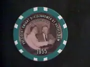 Dwight D. Eisenhower Hoover Dam Las Vegas Poker Chip 1955 Photo