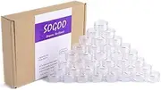 60 PCs 5 Gram Empty Plastic Cosmetic Samples Container for Make Up, Eye Shadow, Nails, Powder, Gems, Beads, Jewelry, Cream Small Clear Pot Jars with Lid