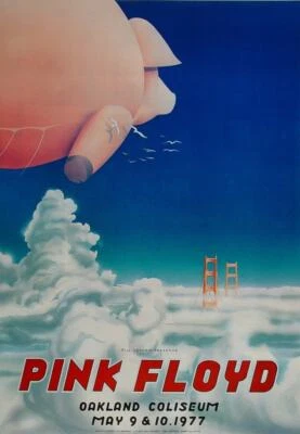 Pink Floyd Oakland Coliseum 1977 Concert Poster Print 12 x 17 Reproduction