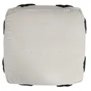 HomeRoots Amelia White Cotton Square Cube Ottoman
