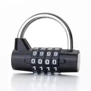 4-Digit Combination Padlock 2-inch Resettable Lock for Gate Locker Black