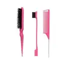 3Pcs/set Plastic Slick Brush Set Colorful Teasing Brush Bristle Hair Brush