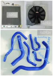Auto Radiator Shroud Fan Hoses For Honda Civic CRX EG EK B16 B18 32mm Pipe 3Row